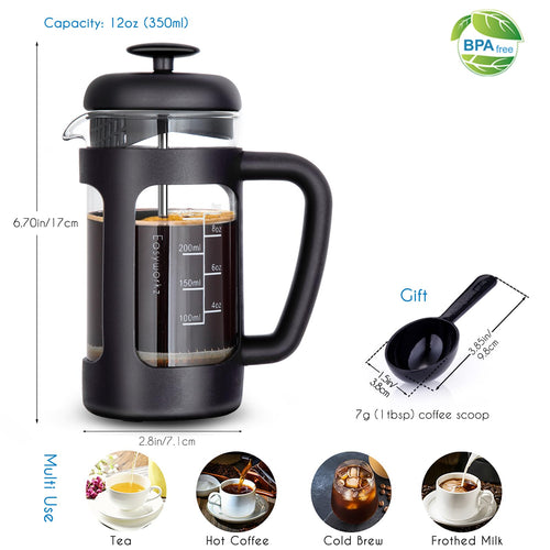 12 oz French Press Coffee Tea Maker with Measuring Coffee Spoon X799168