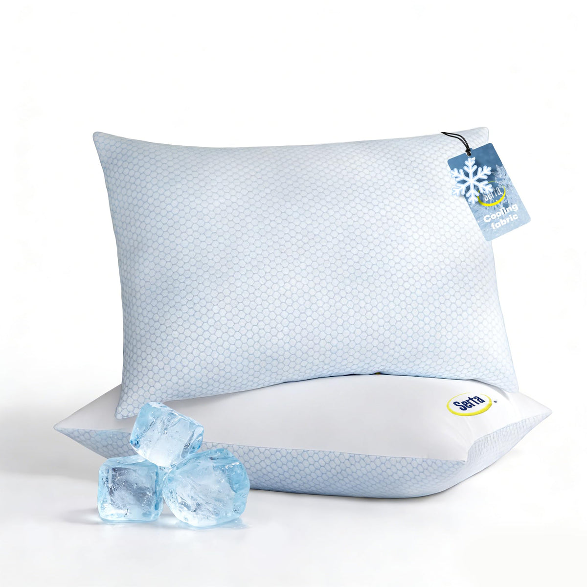 Queen Size Set of 2 Cooling Bed Pillows O168944
