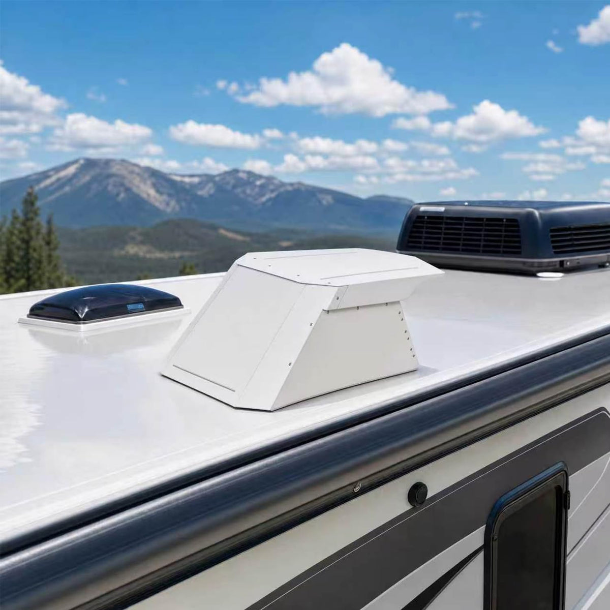RV Roof Vent Cover, Metal, Rainproof, Universal Fit F18306