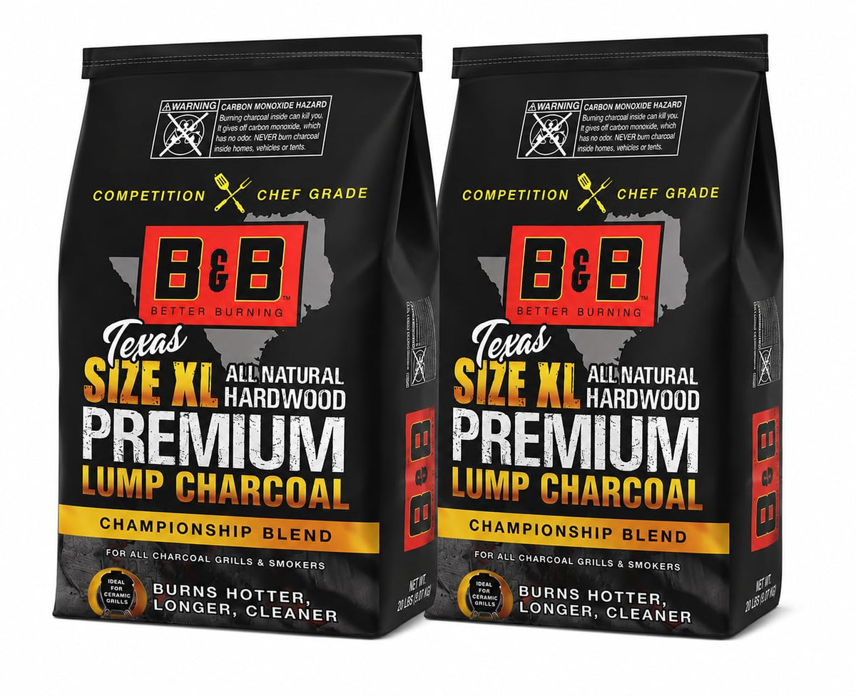 XL Premium Lump Charcoal 24 lb Bags Pack of 2 All Natural White Quebracho Hardwood F337466