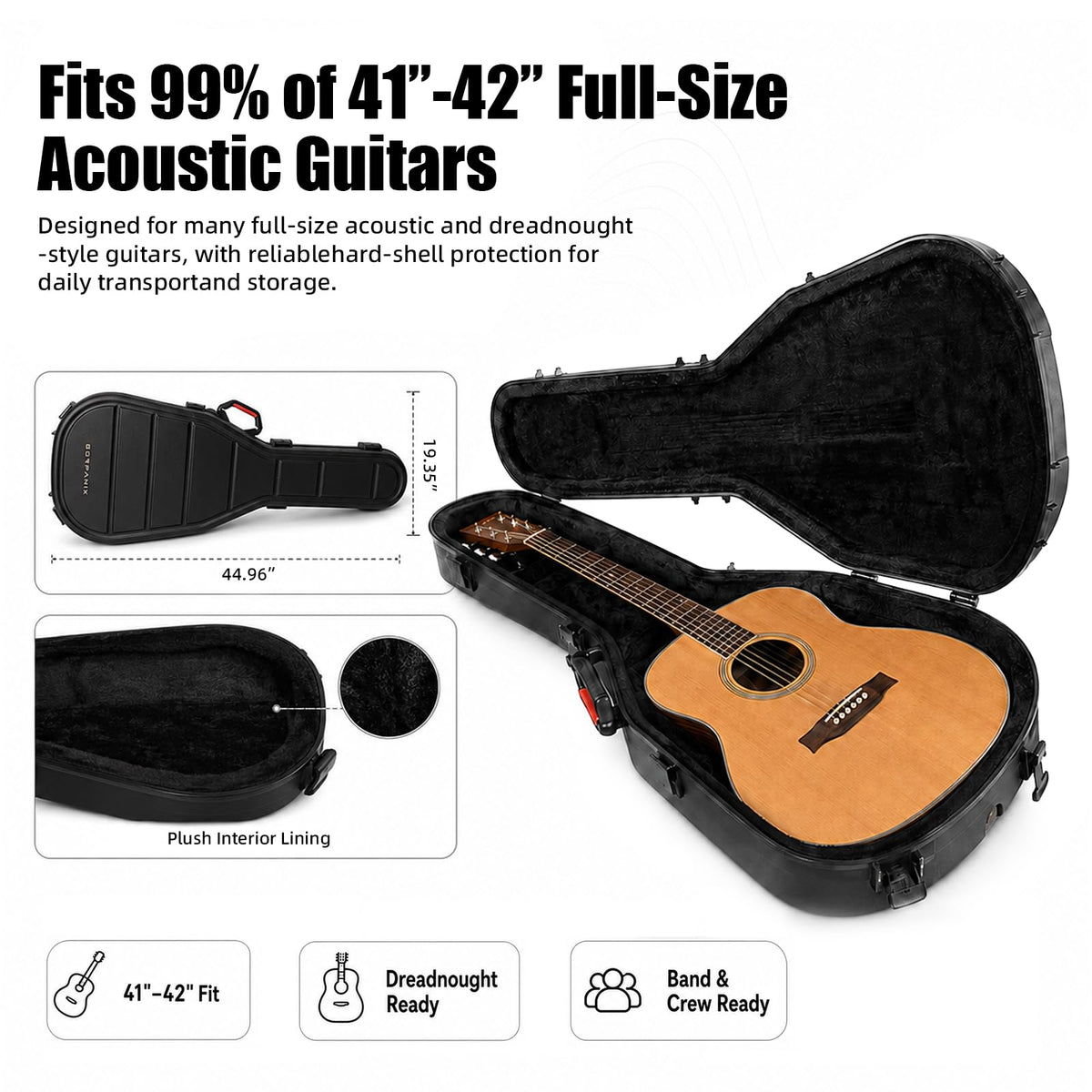 41"-42" Acoustic Guitar Hard Shell Case J942