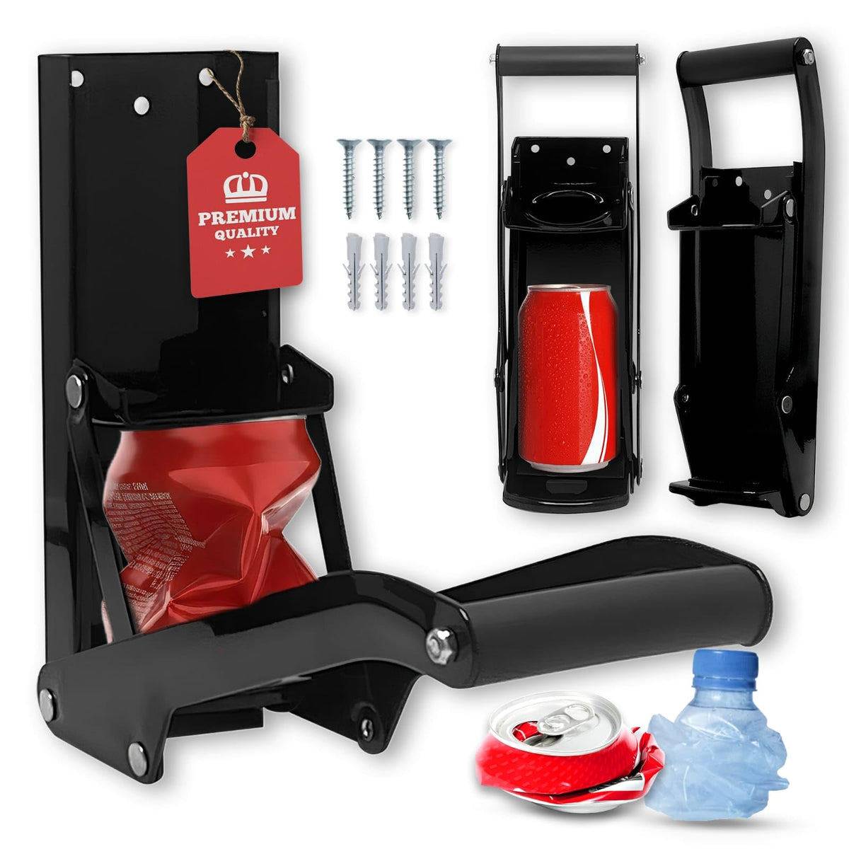 Wall Mounted Heavy Duty Can Crusher with Bottle Opener O374897