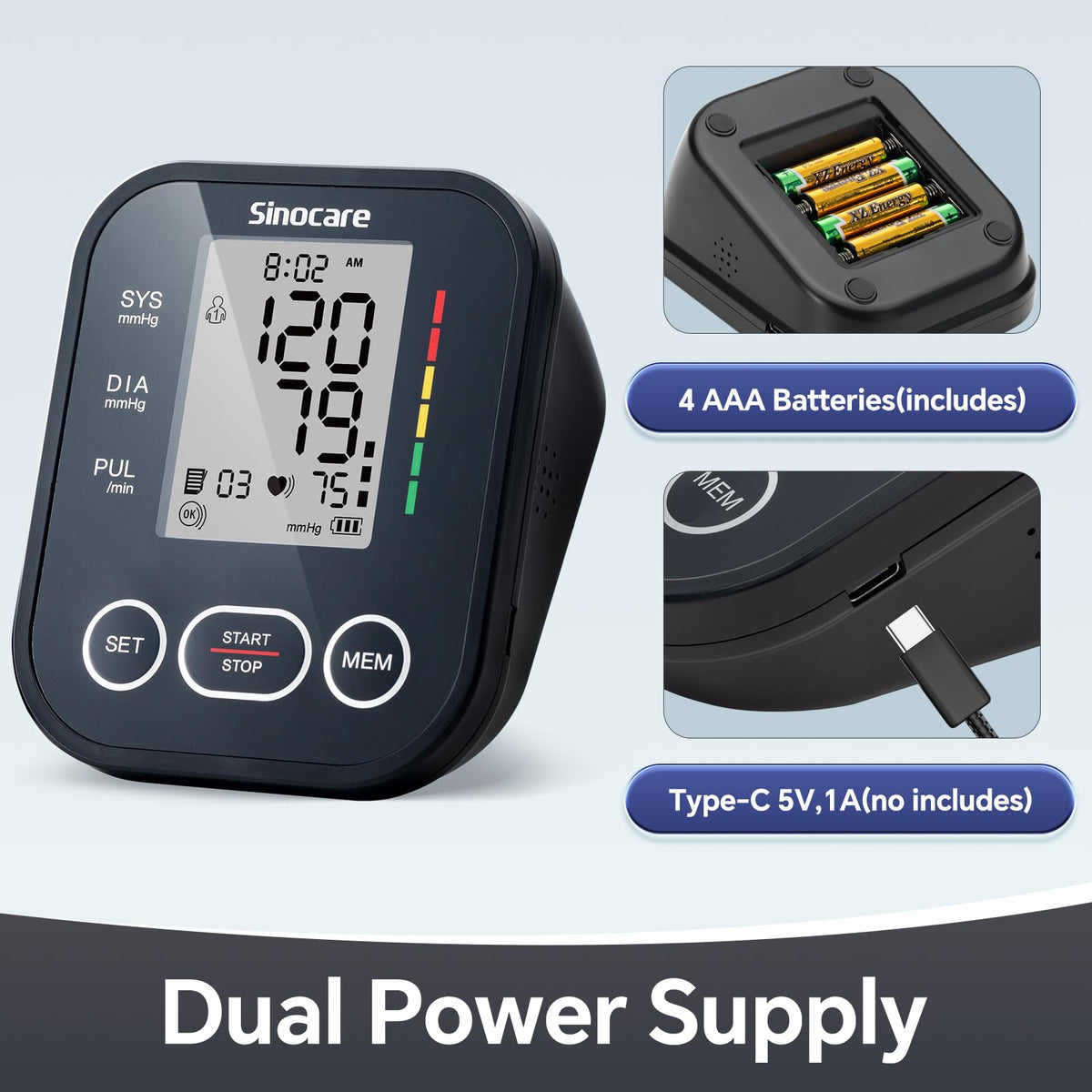 Upper Arm Blood Pressure Monitor with Adjustable Arm Cuff C669