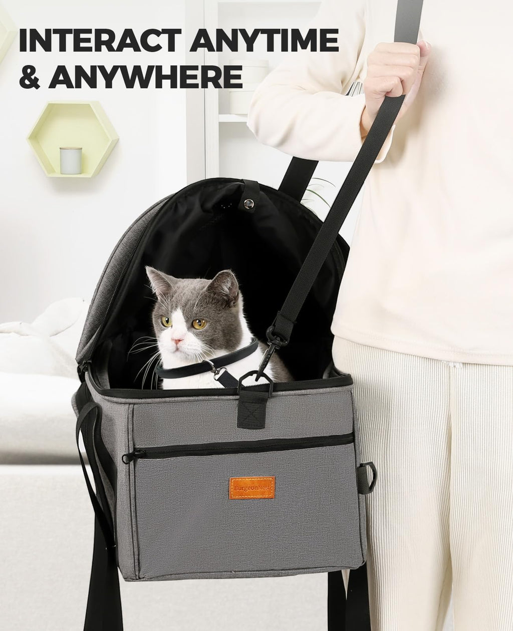 Top-Expandable Cat Carrier with Semi-Open Canopy V139312