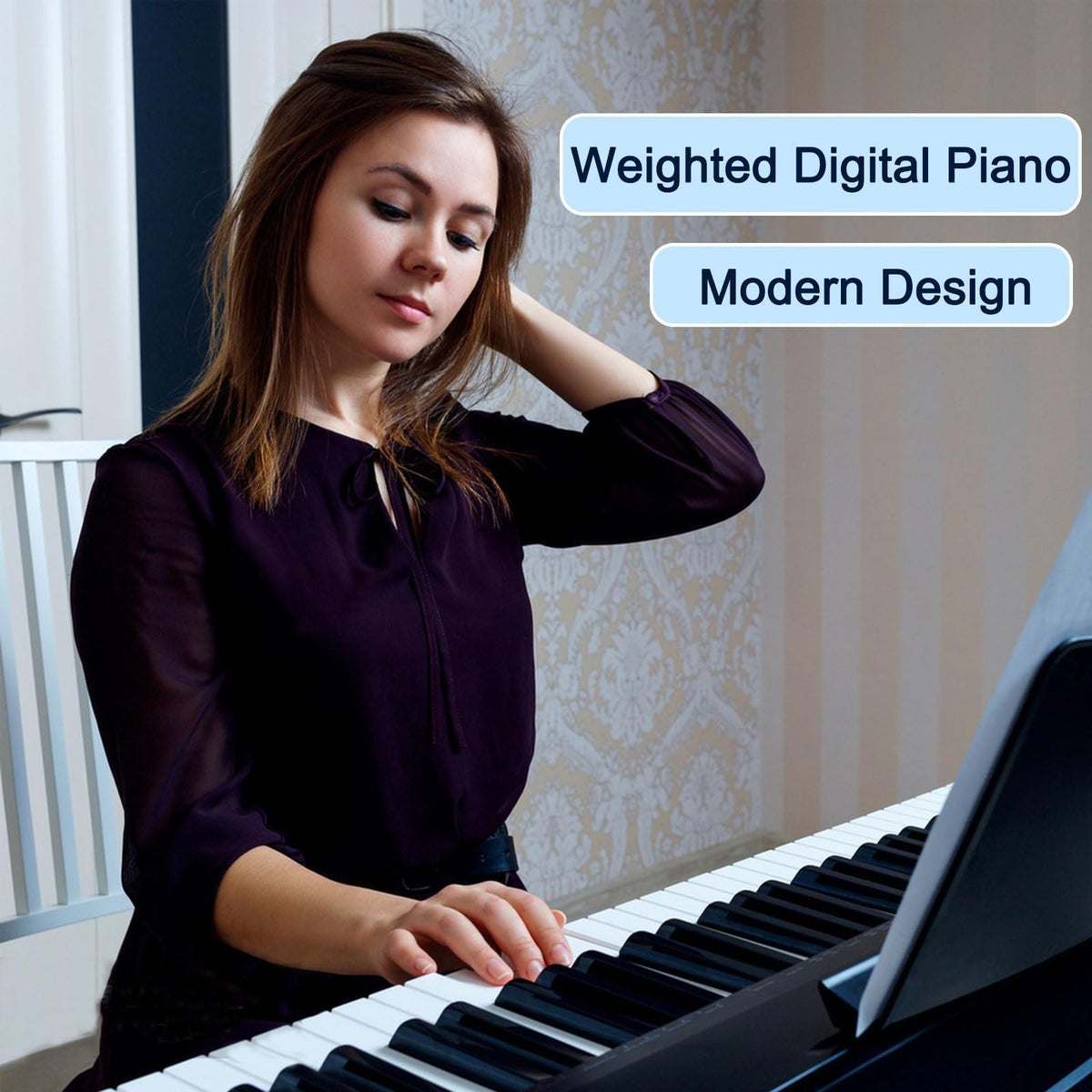 88 Keys Electric Digital Piano with Semi Weighted Key D838