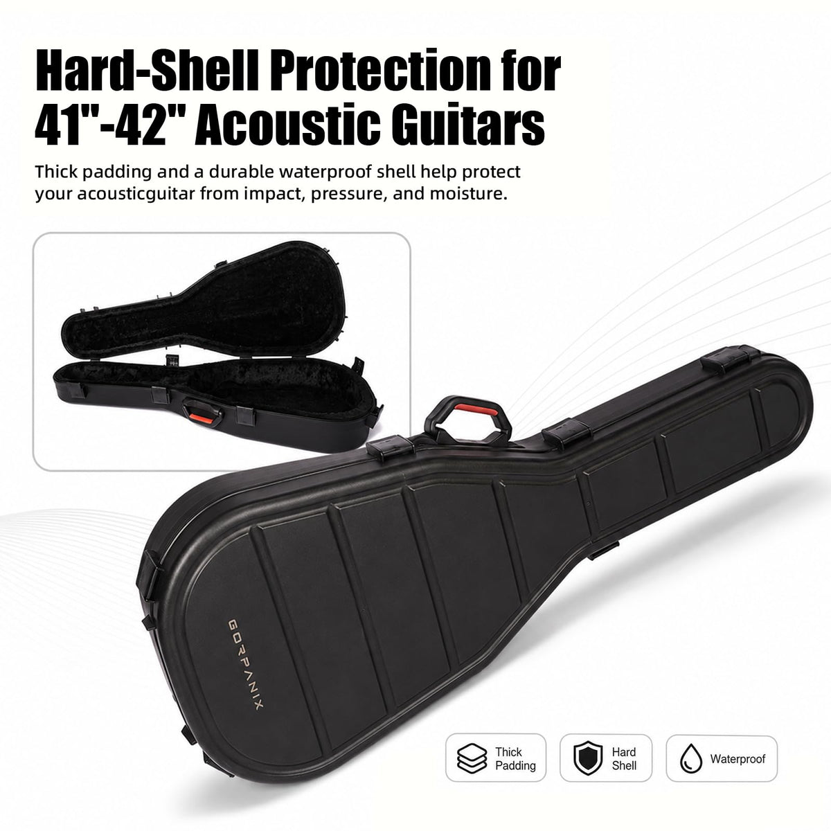 41"-42" Acoustic Guitar Hard Shell Case J942