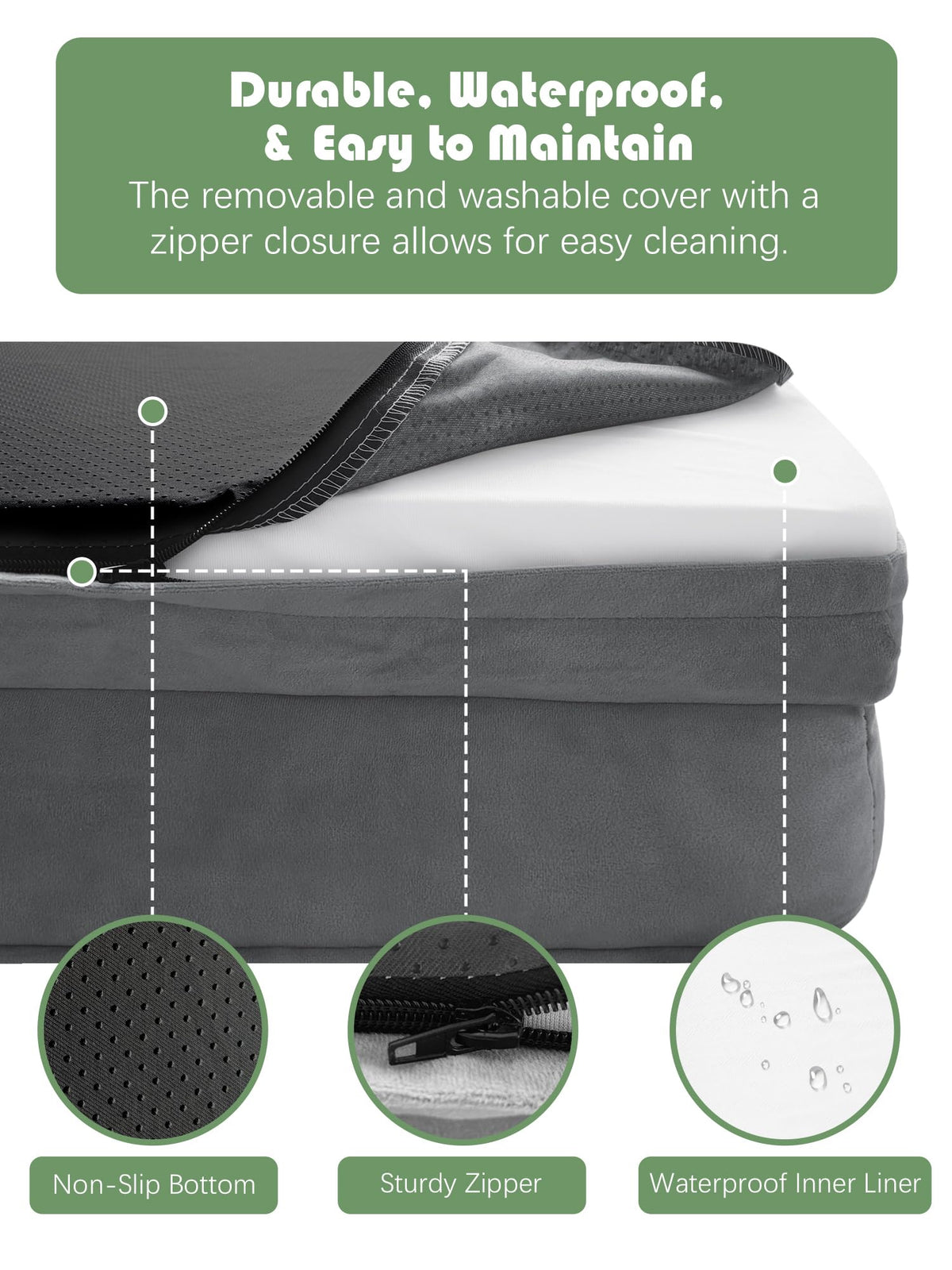 Orthopedic Dog Bed with Sides Grey U853