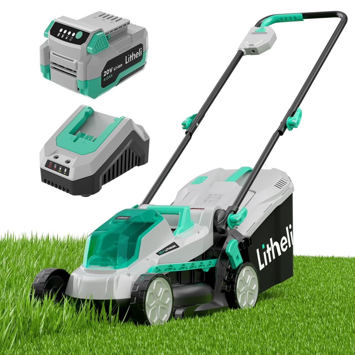 13" Cordless Electric Lawn Mower with Battery & Charger F882856