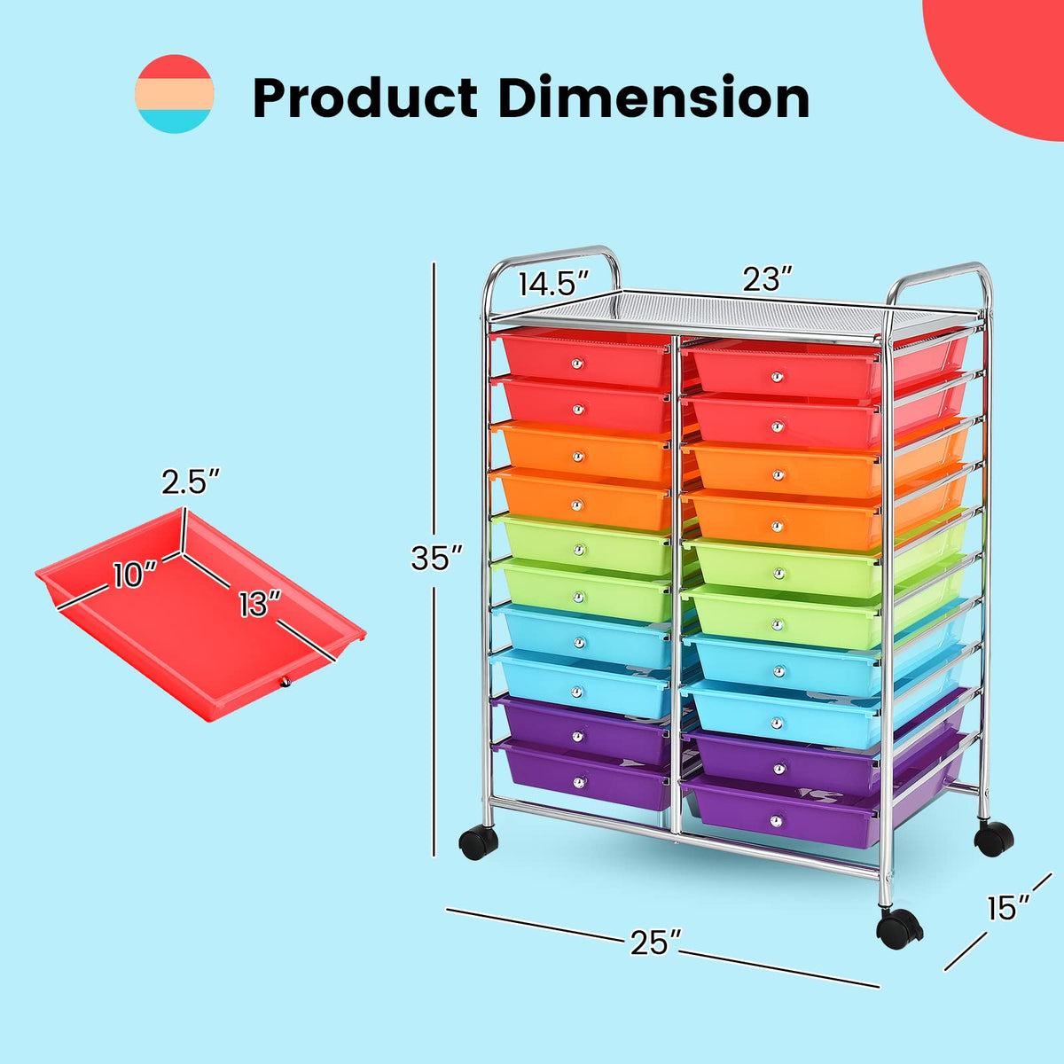 12 Drawer Rolling Storage Cart H598