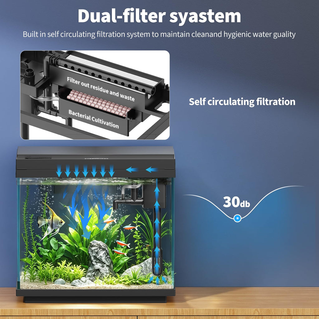 3 Gal Glass Fish Tank Kit with Filter & Light L719917