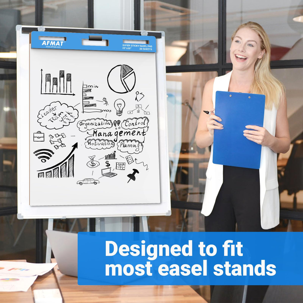 Sticky Easel Pads 25 in x 30 in 30 Sheets 5 Pads O4416