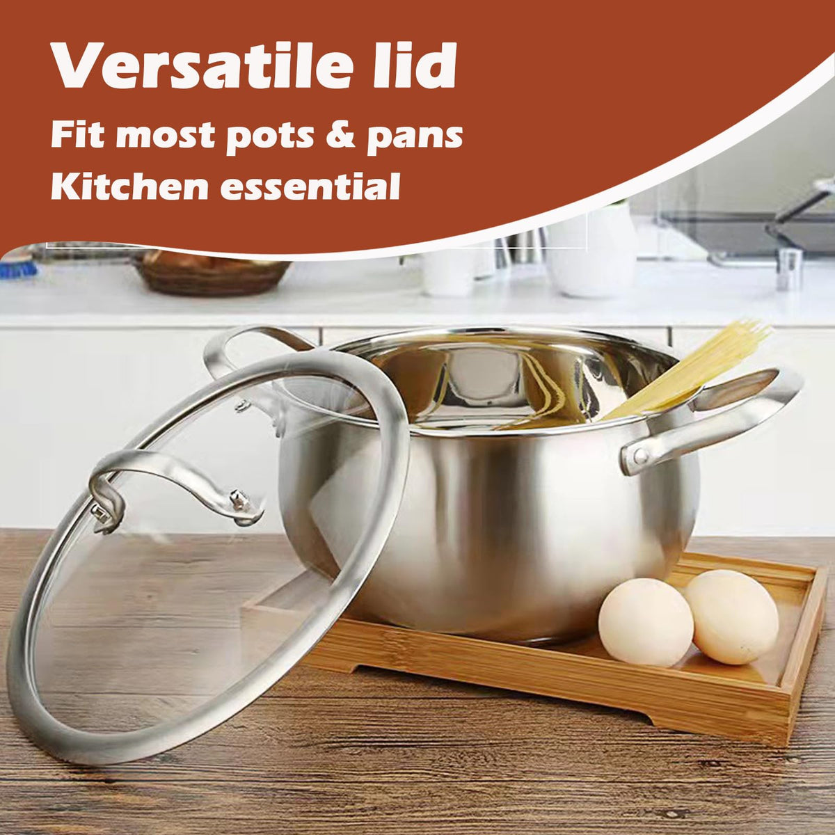 Stainless Steel Glass Lid for 12 Inch Pans and Pots G618