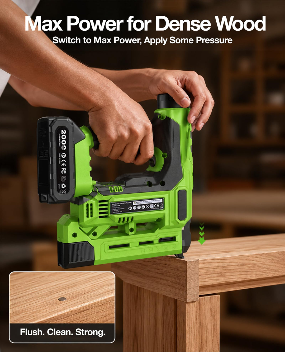 18-Gauge Cordless Brad Nailer 20V 2-in-1 Electric Nail Gun with 2 Batteries H135