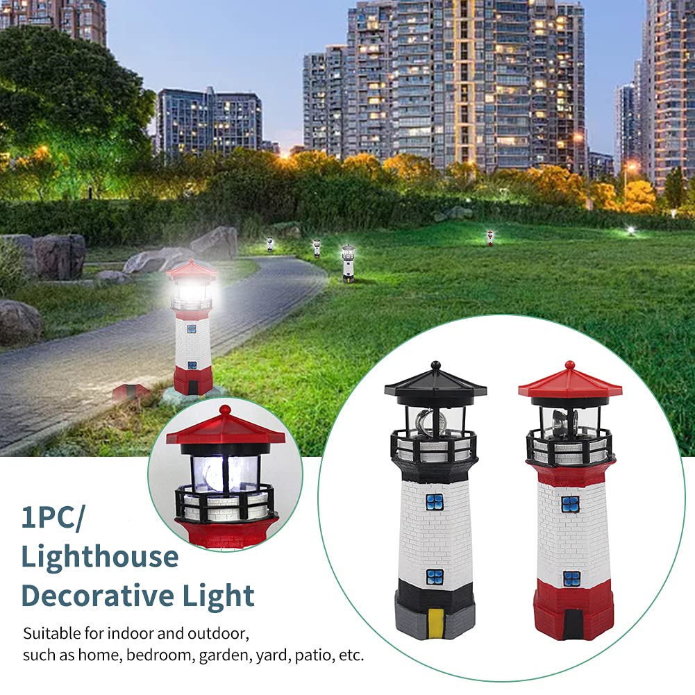 Solar Lighthouse Rotating Beacon Light Q2654