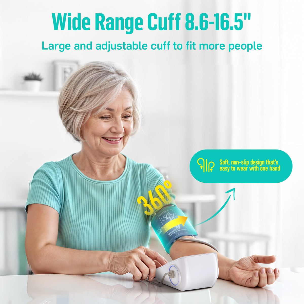 Upper Arm Blood Pressure Monitor with Wide Range Cuff O333133