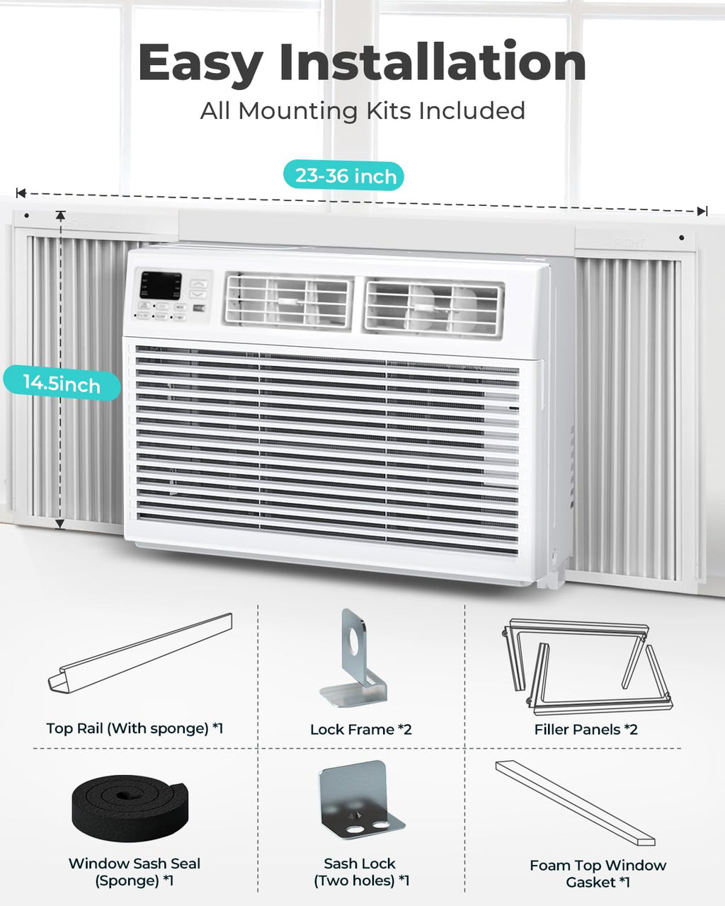 10000 BTU 6-in-1 Window Air Conditioner with Remote Control H742