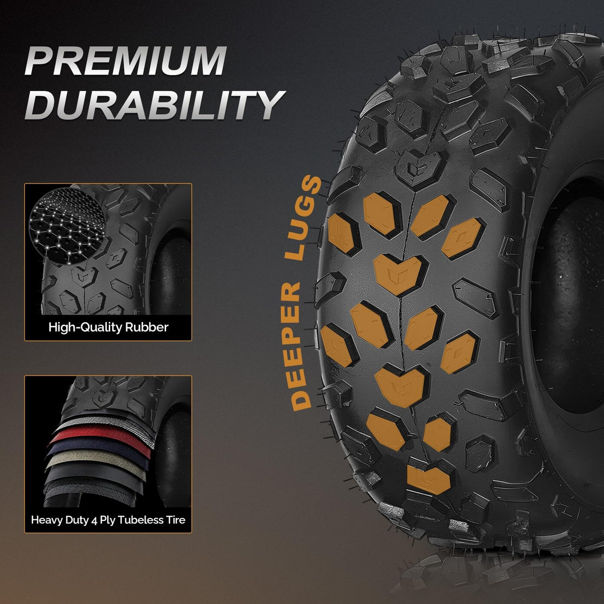 19x7-8 Tubeless ATV UTV Tires Set of 2 Y99144