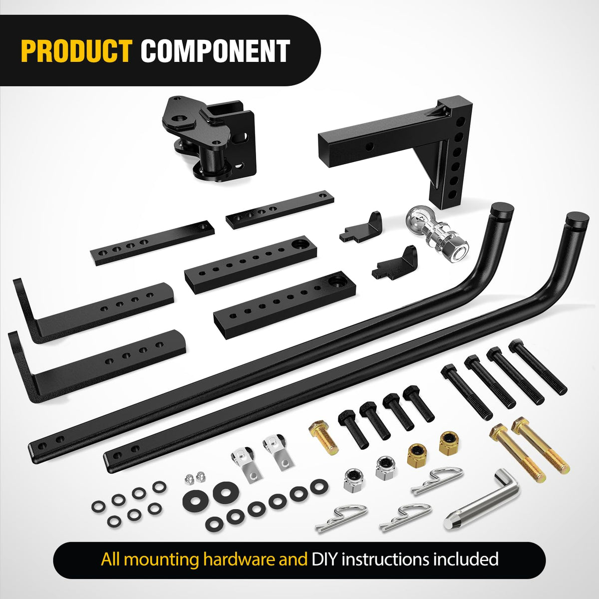 800 lbs Round Bar Weight Distributing Hitch Kit with Sway Control F266