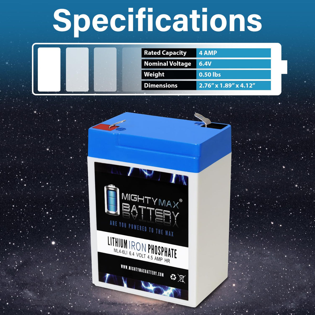 6V 4.5AH Lithium Replacement Battery Y975567