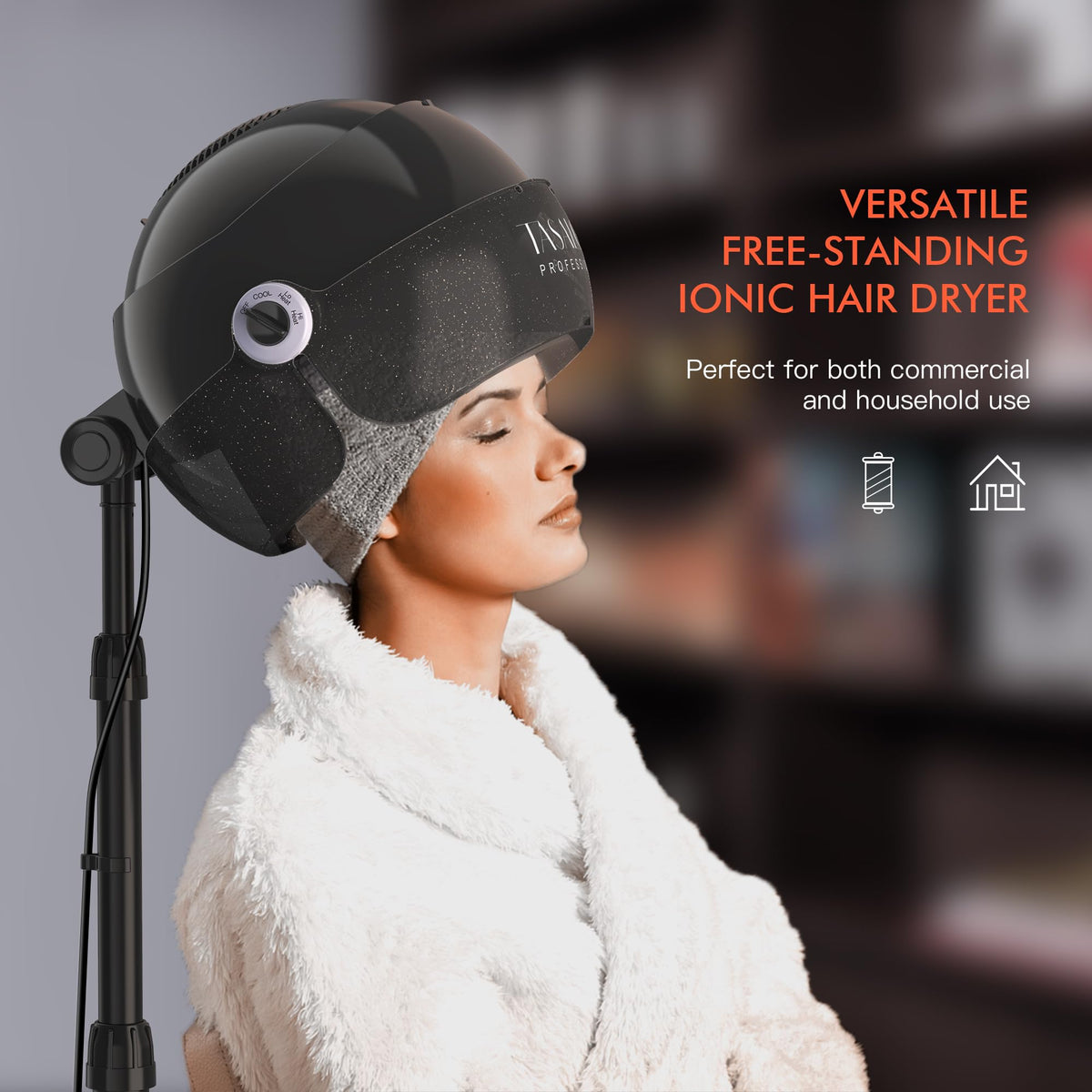 Black Portable Standing Hooded Hair Dryer M96131