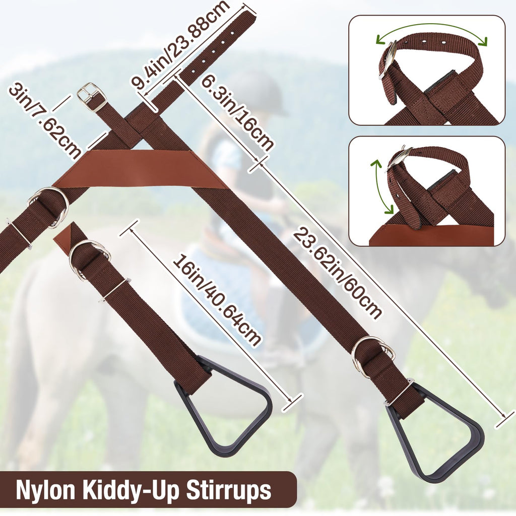 Kids Adjustable Nylon Straps Stirrups P90927