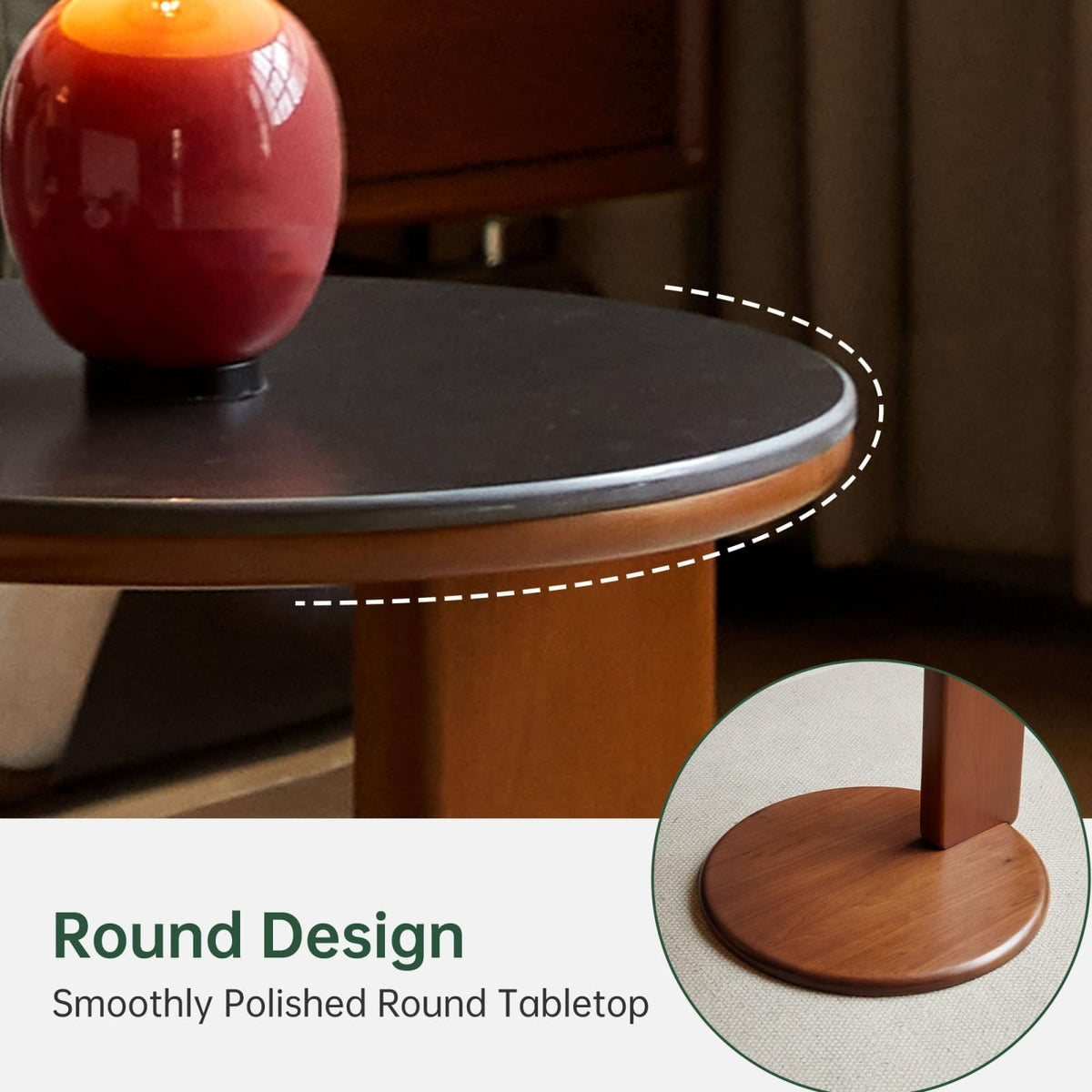 31.5" Round Sintered Stone Top Coffee Table A926