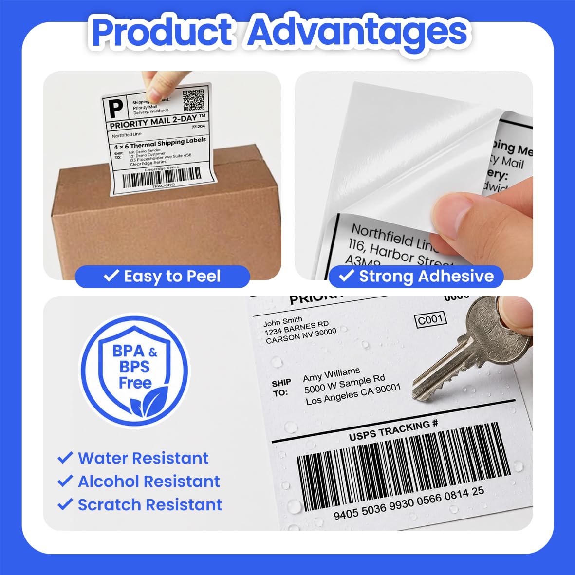 4x6 Thermal Shipping Labels Roll, 900 Labels I24460