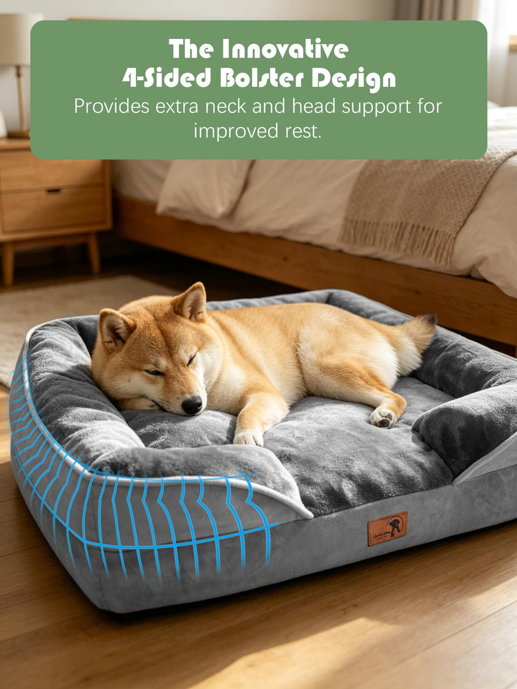 Orthopedic Dog Bed with Sides Grey U853