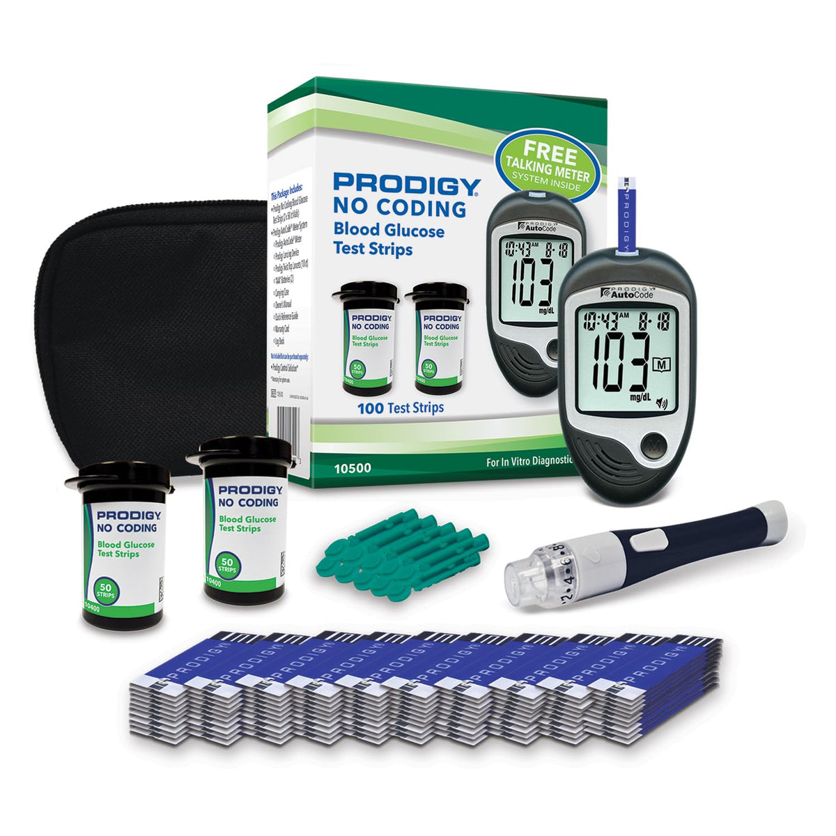 100ct Blood Glucose Test Strips with Talking Meter Starter Kit K233939
