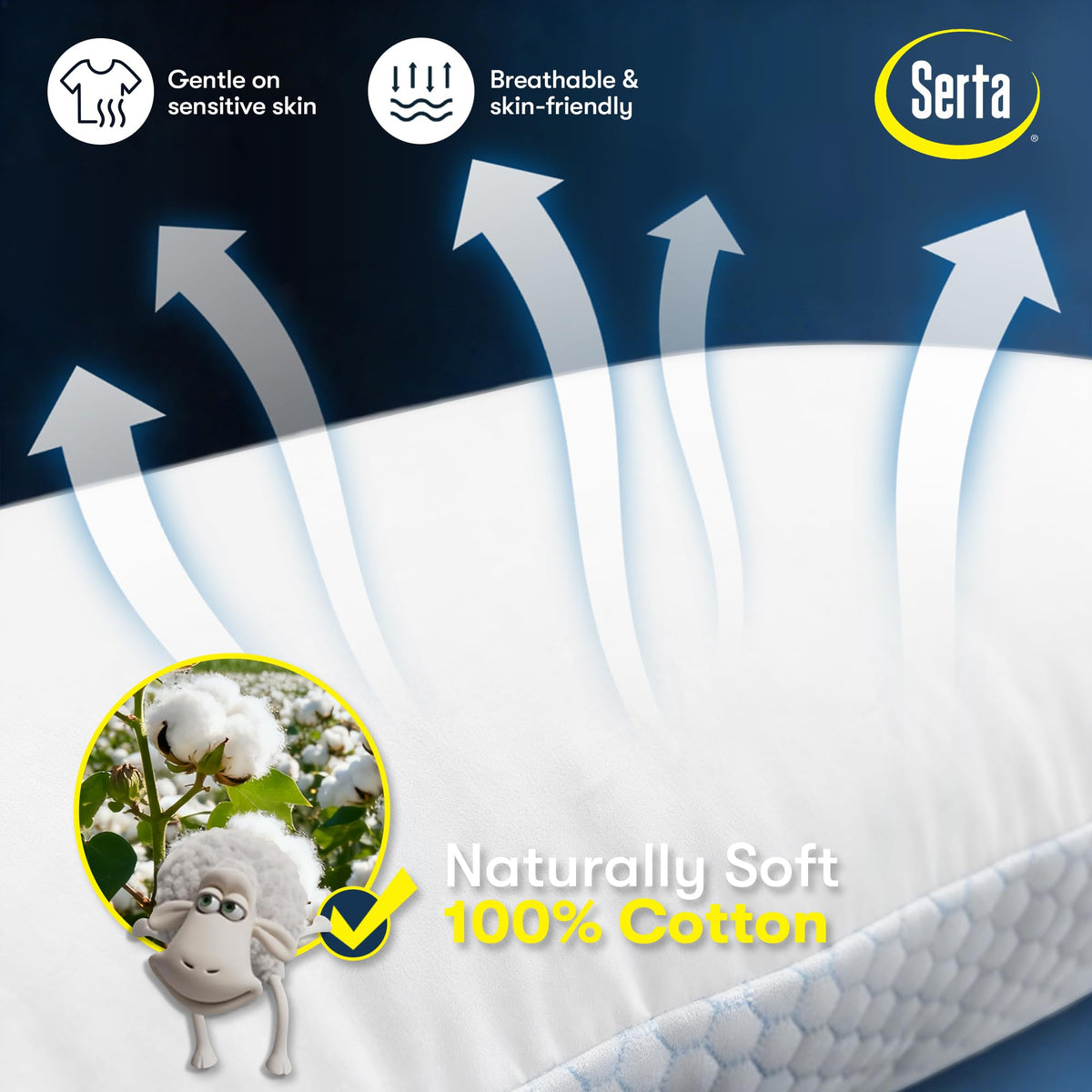 Queen Size Set of 2 Cooling Bed Pillows O168944