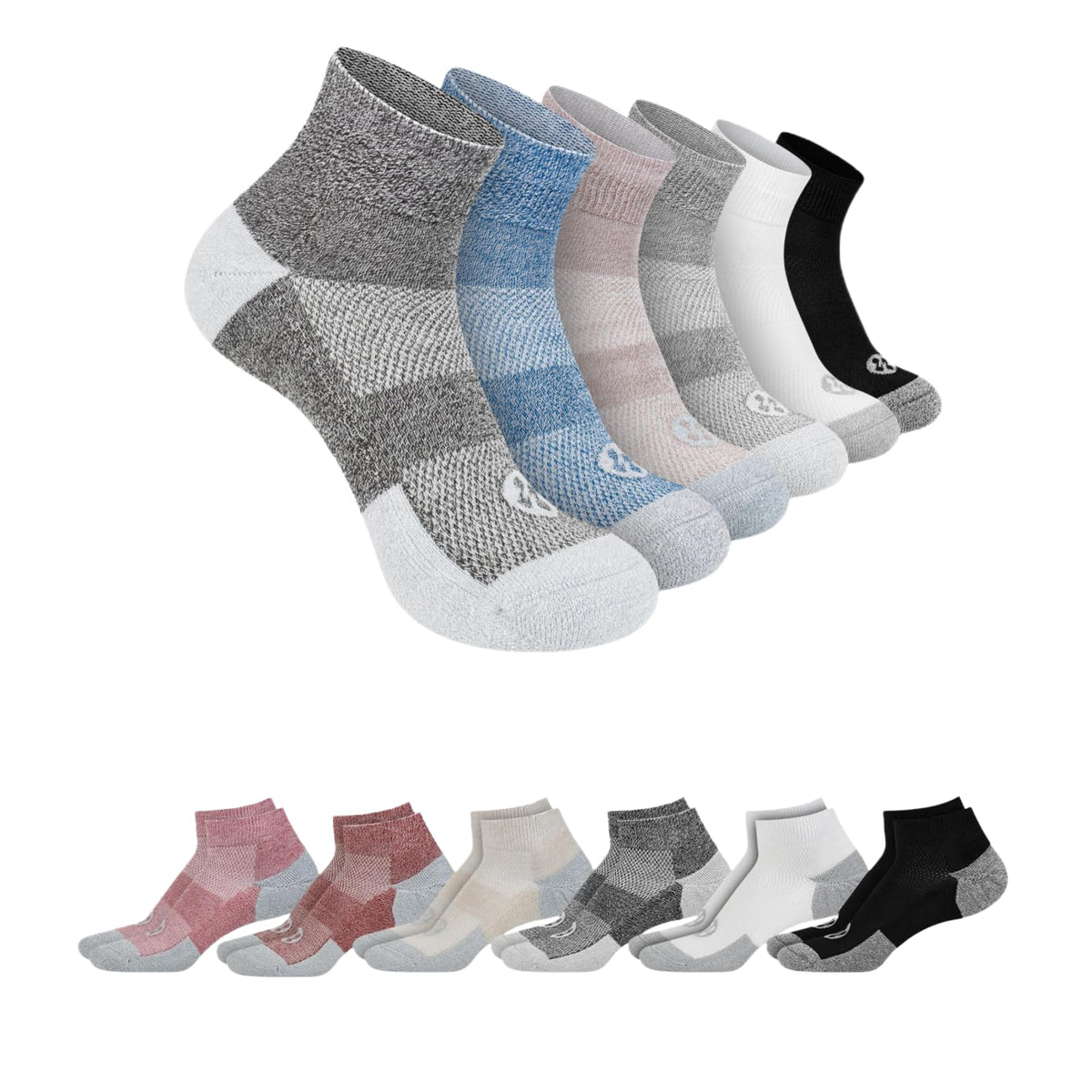 Diabetic Socks for Men, 12 Pairs Ankle & Low Cut Size 9-15 W8790