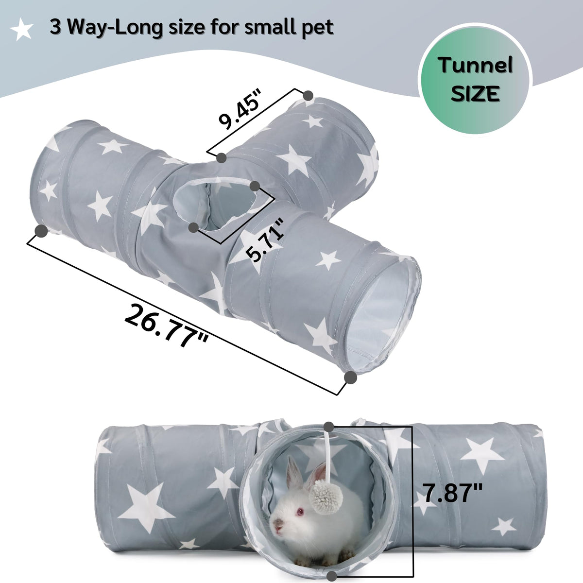 3 Way Collapsible Rabbit Tunnel Toy V513