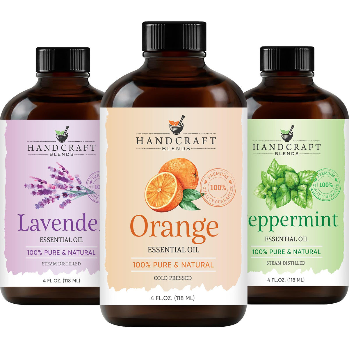100% Pure & Natural Orange, Lavender, Peppermint Essential Oil Blend 4 Fl. Oz I172