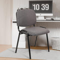 Set of 5 Grey Fabric Stackable Chairs Metal Frame I5307