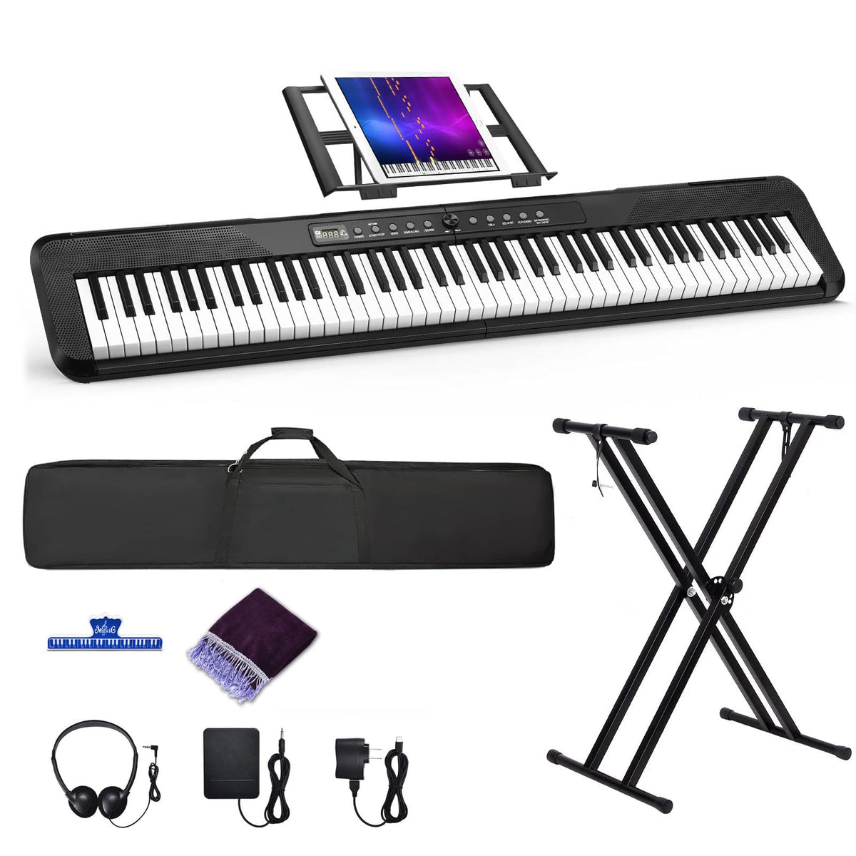88 Keys Electric Digital Piano with Semi Weighted Key D838