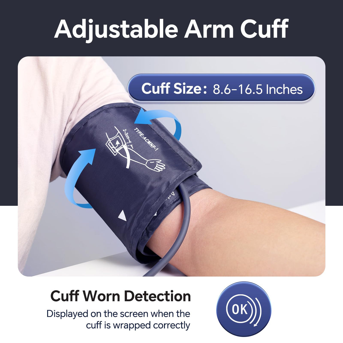 Upper Arm Blood Pressure Monitor with Adjustable Arm Cuff C669