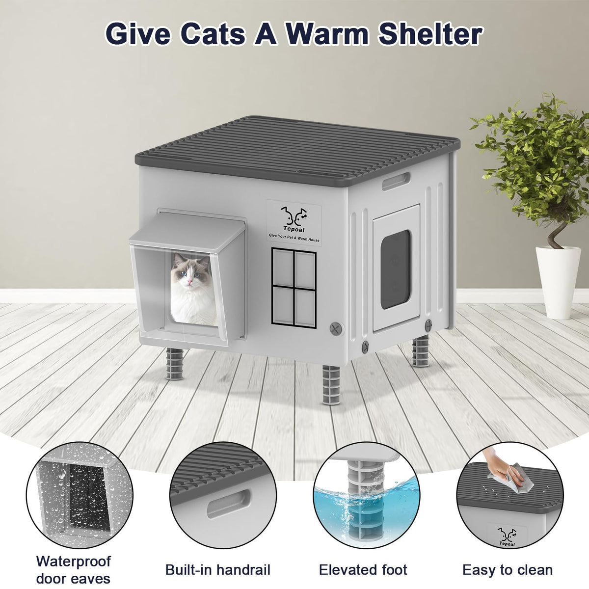 Heated Insulated Cat House T85909
