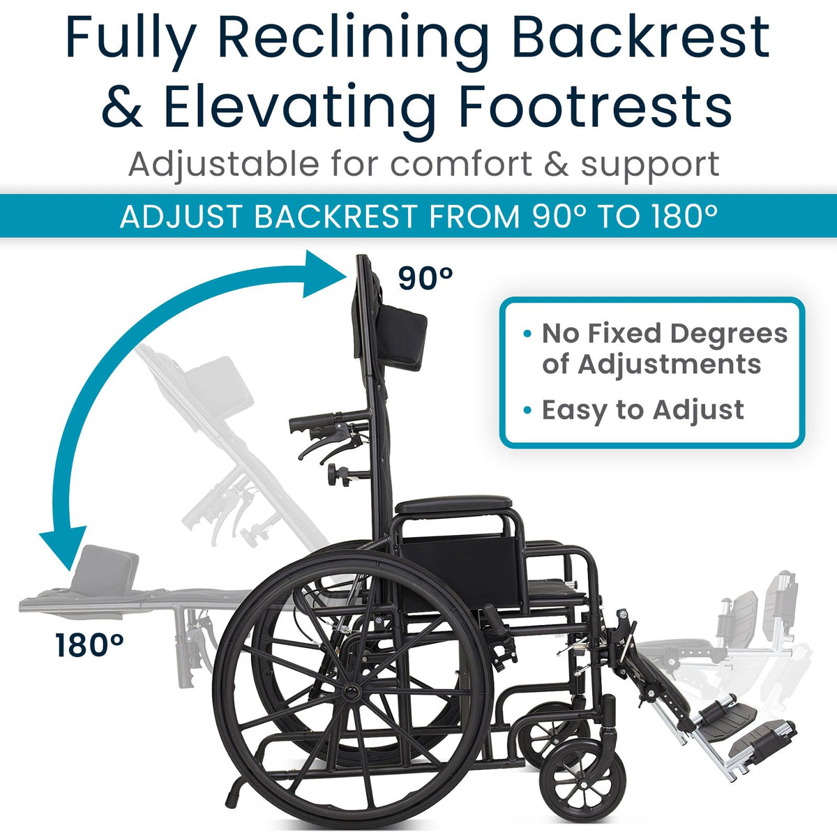 Reclining Wheelchair with Elevating Leg Rests B102393
