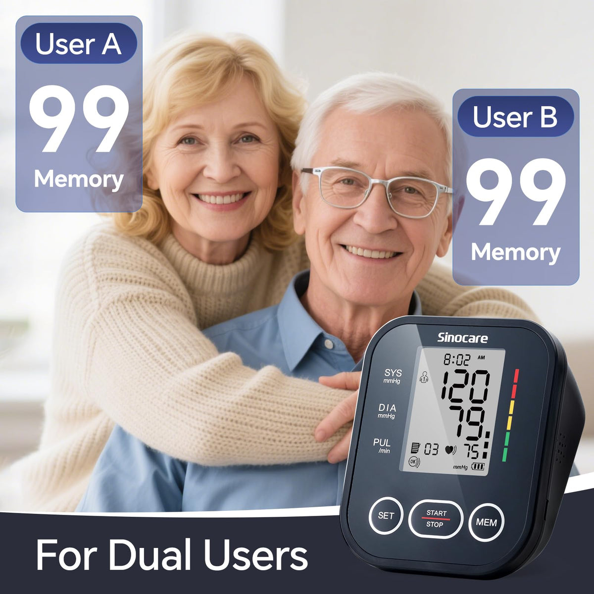 Upper Arm Blood Pressure Monitor with Adjustable Arm Cuff C669