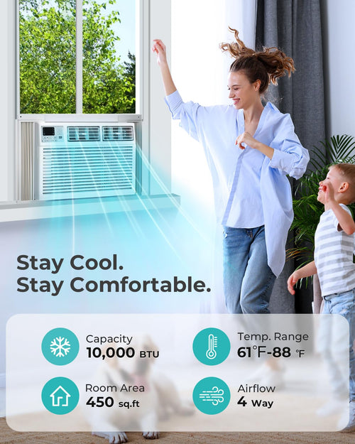 10000 BTU 6-in-1 Window Air Conditioner with Remote Control H742