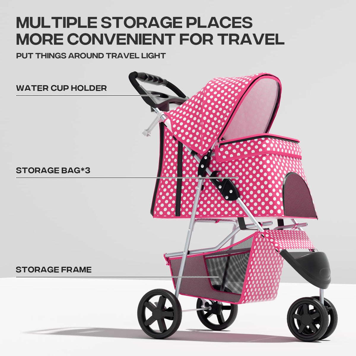Foldable 3-Wheel Pet Stroller K607