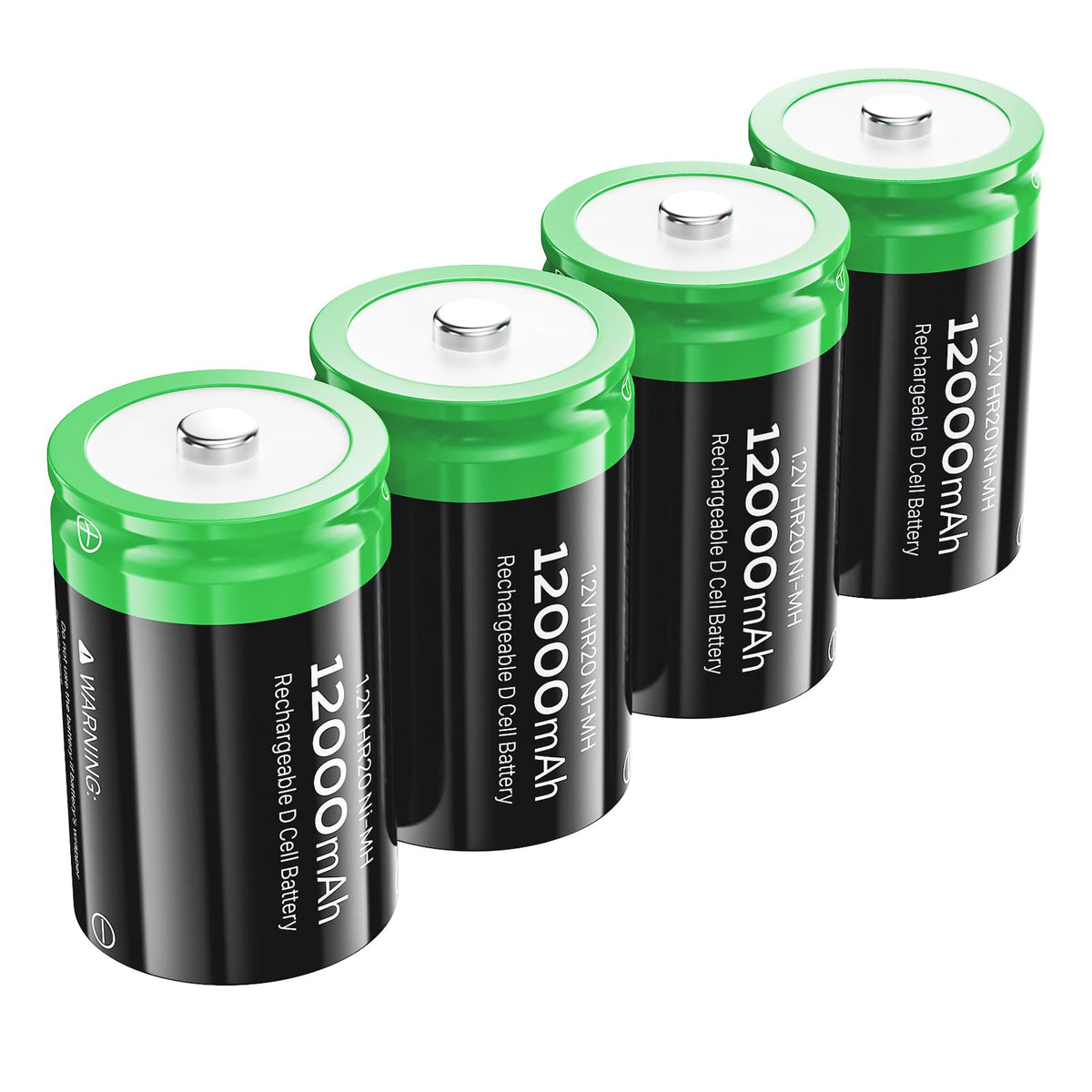 Rechargeable D Batteries, 12000mAh Ni-MH 1.2V 4-Pack X545