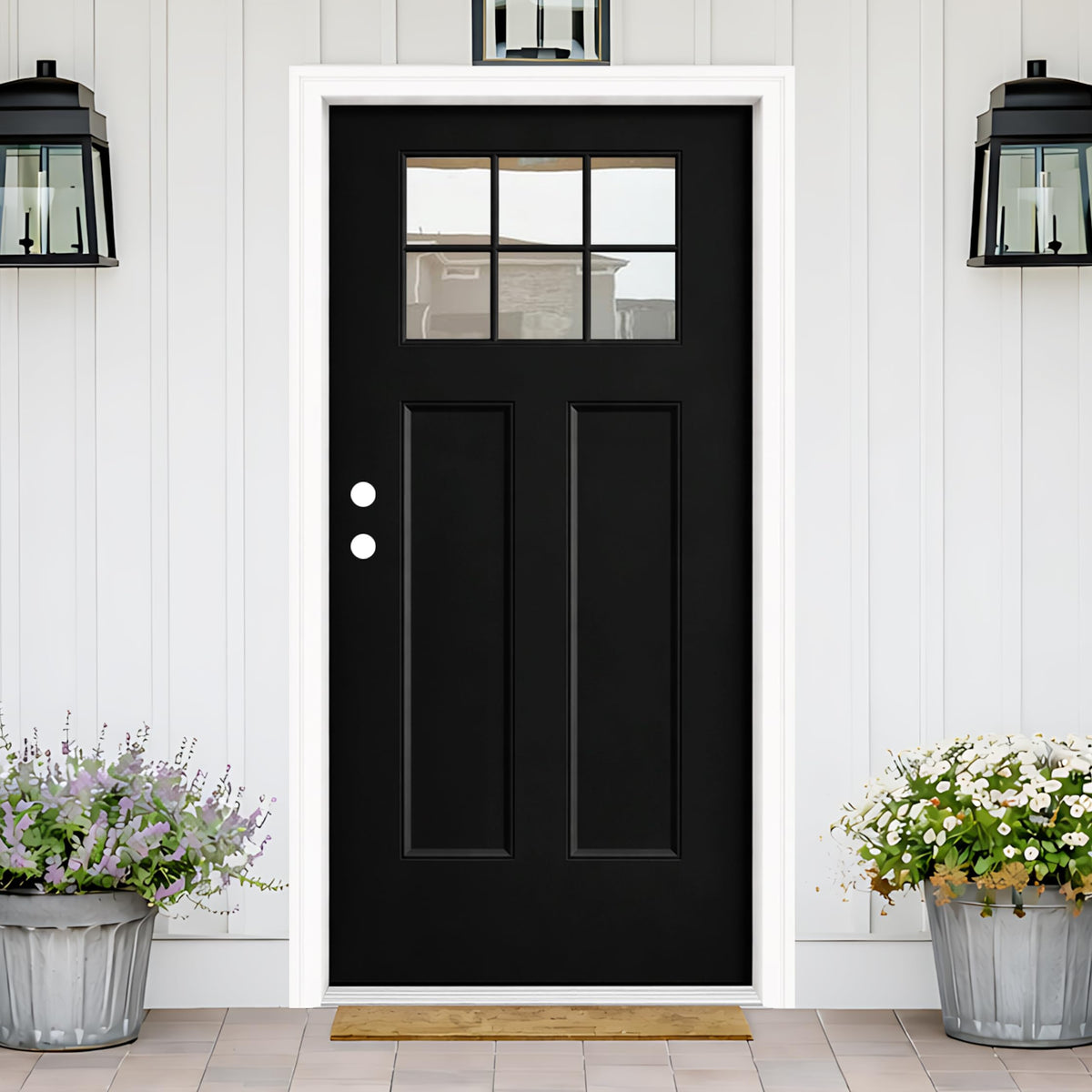 36 x 80 Black Fiberglass Entry Door A810