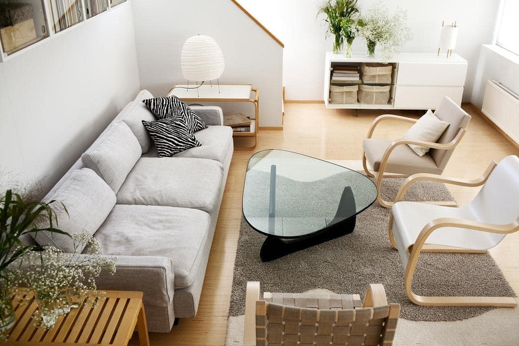 Clear Glass Coffee Table with Solid Wood Base K2363