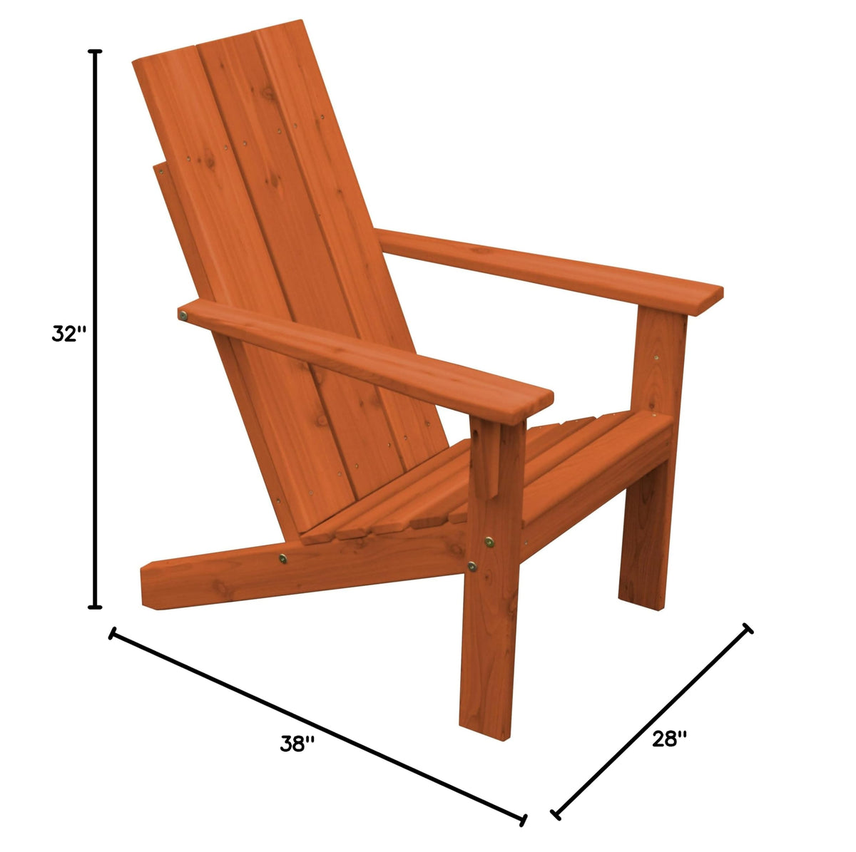 Redwood Stained Cedar Wood Adirondack Chair T20063