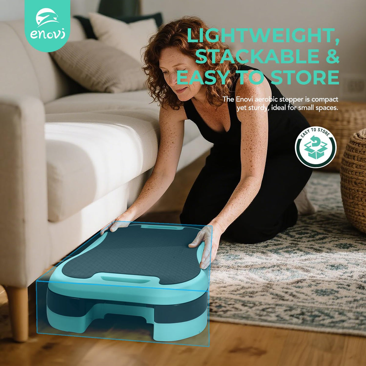 Exercise Step Platform with Cushion and 2 Adjustable Height Risers V3264
