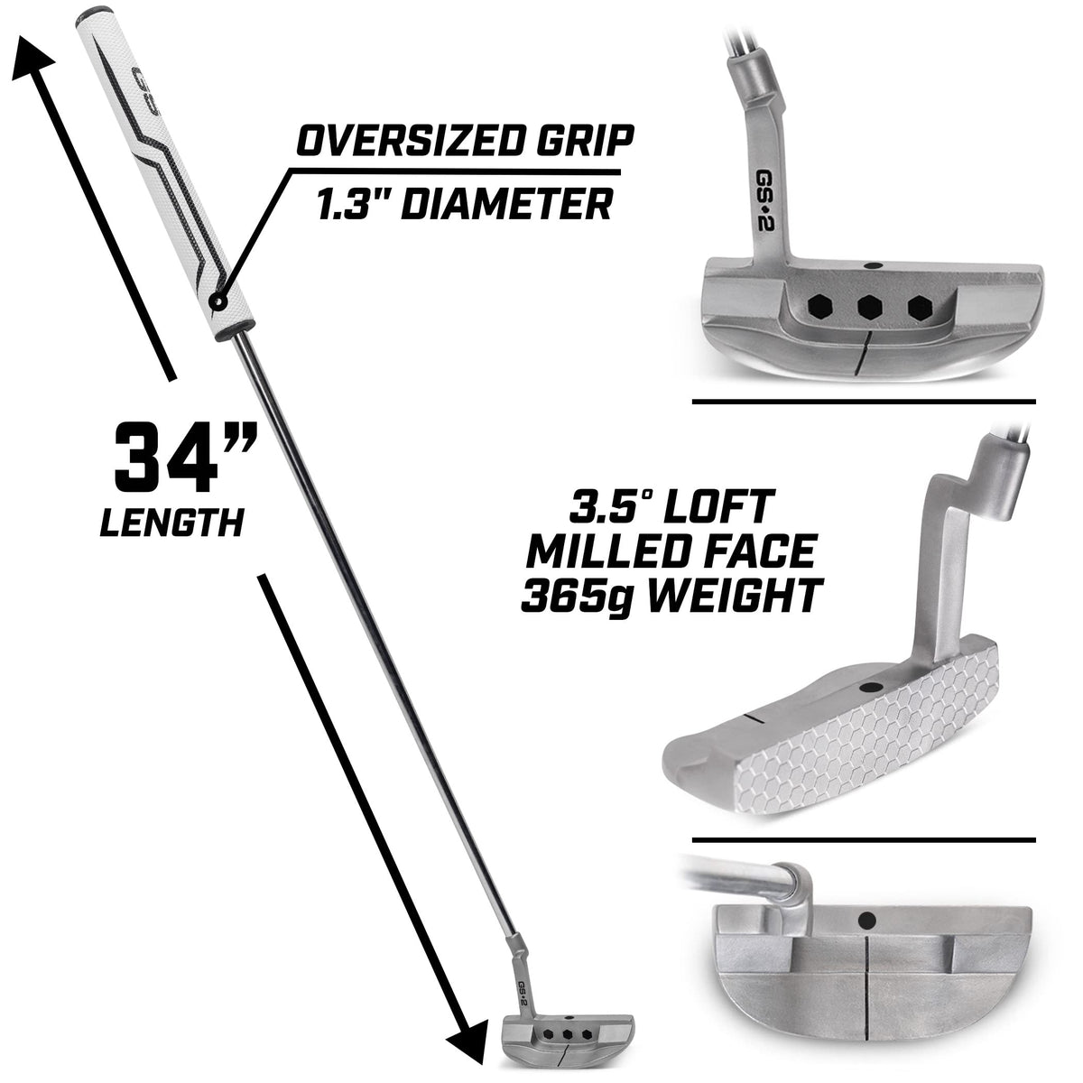 34” Right-Handed Mallet Putter with Milled Face X9862