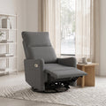 Dark Gray Velvet Swivel Recliner Chair Q788142
