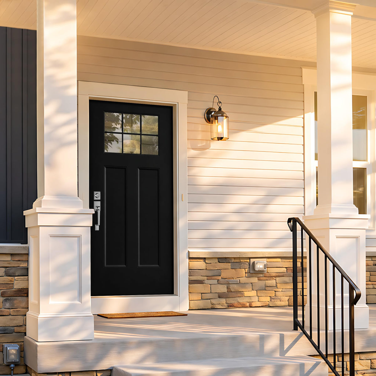 36 x 80 Black Fiberglass Entry Door A810