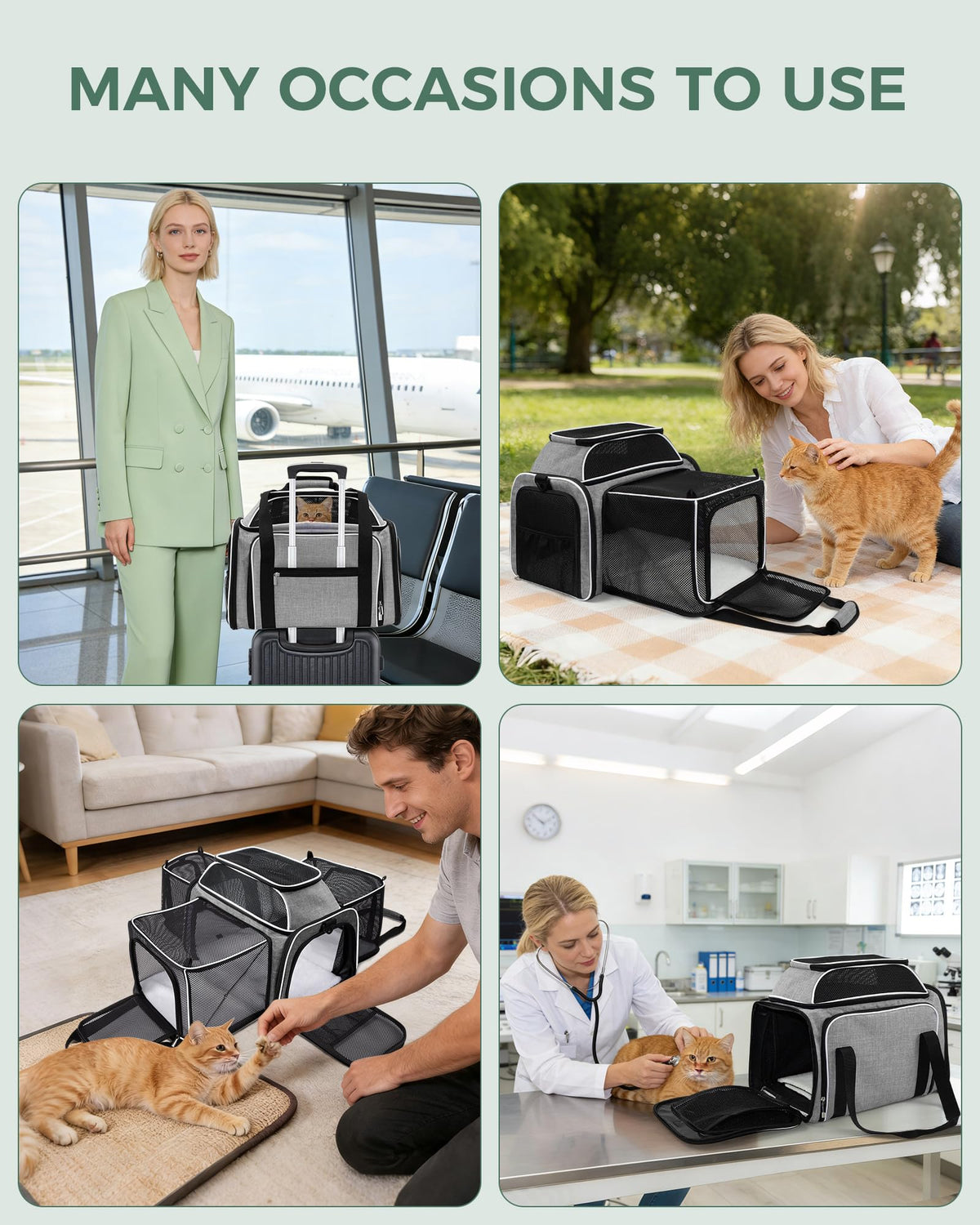 Airline Approved Soft Side Pet Carrier with Fleece Pad Q1429